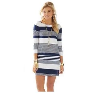 Lilly Pulitzer Marlowe Dress, Size Medium, in True Navy Coconut Stripe